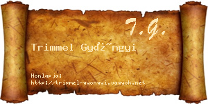 Trimmel Gyöngyi névjegykártya